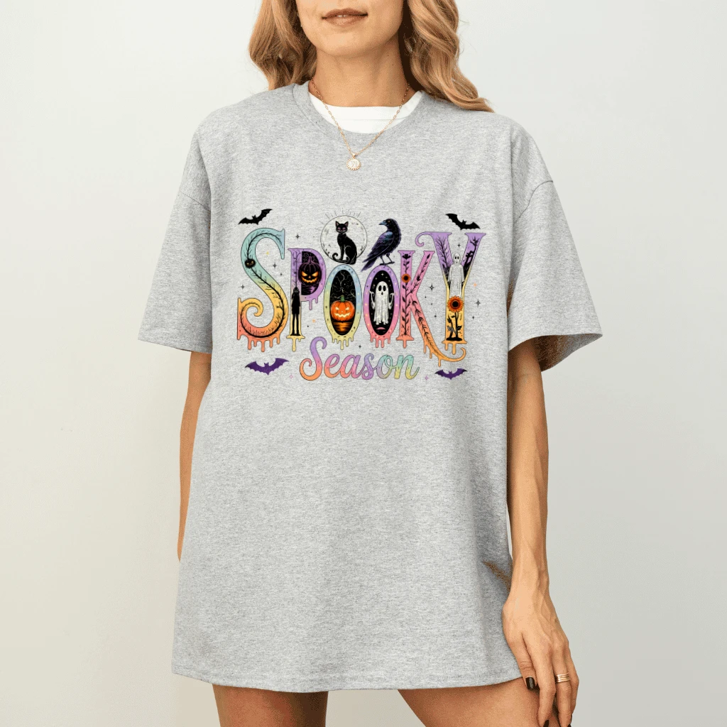 Spooky Season Halloween T-shirt| Funny Halloween Gift for Her - detail view