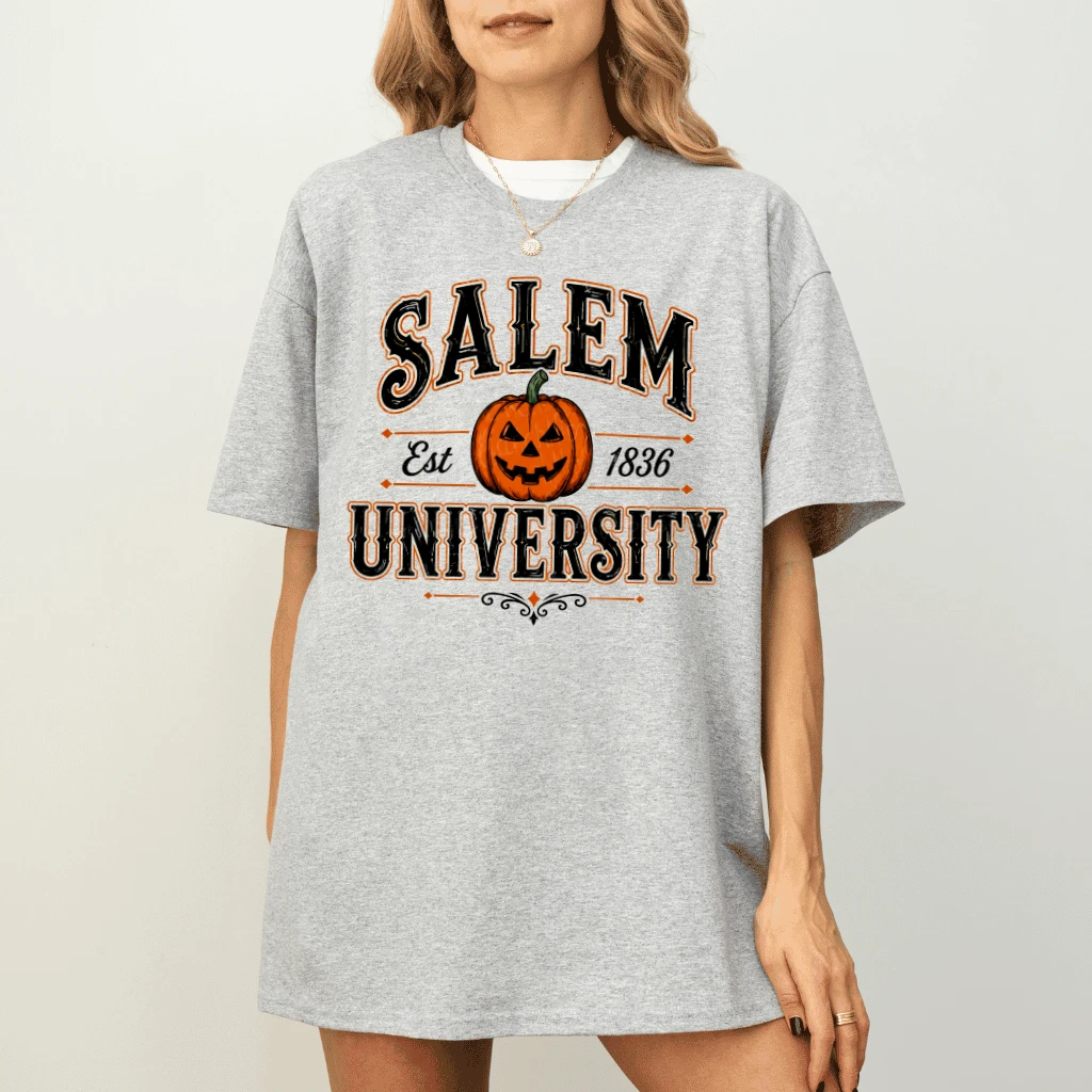 Salem University Funny Halloween T-shirt| Halloween Gift for men & women - detail view
