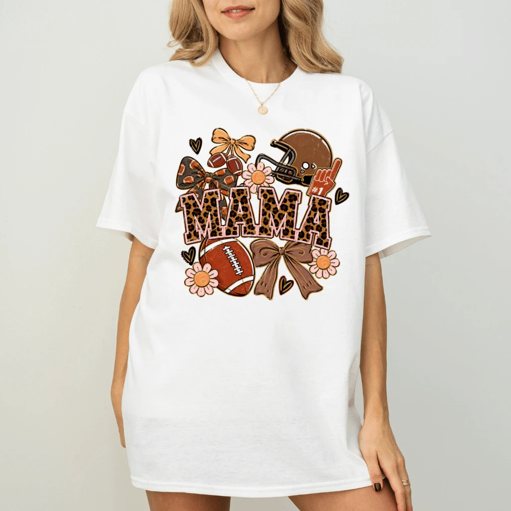Coquette Mama Gameday Season T-shirt| Fall Football Gift for Her - back view