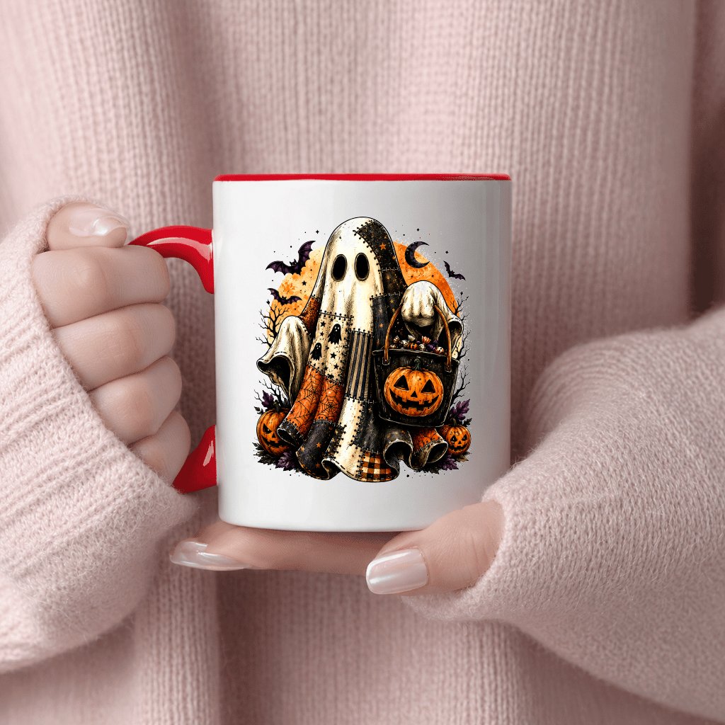 Halloween Boo Accent Mug | Funny Halloween Ghost Gift for Drinking Coffee Lovers - detail view