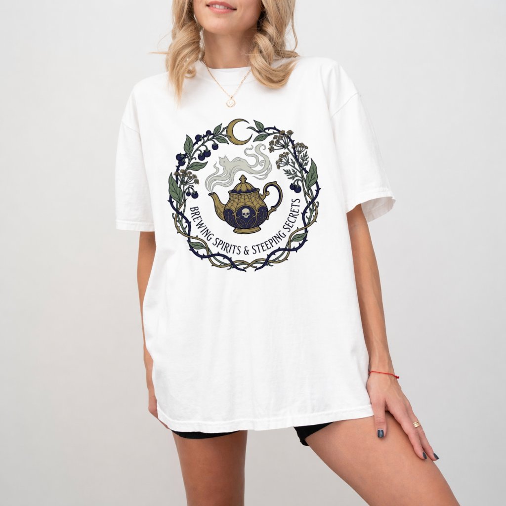 Comfort Colors Magic Teapot Spooky Halloween Shirt| Spooky Vibes Gift for Her - back view