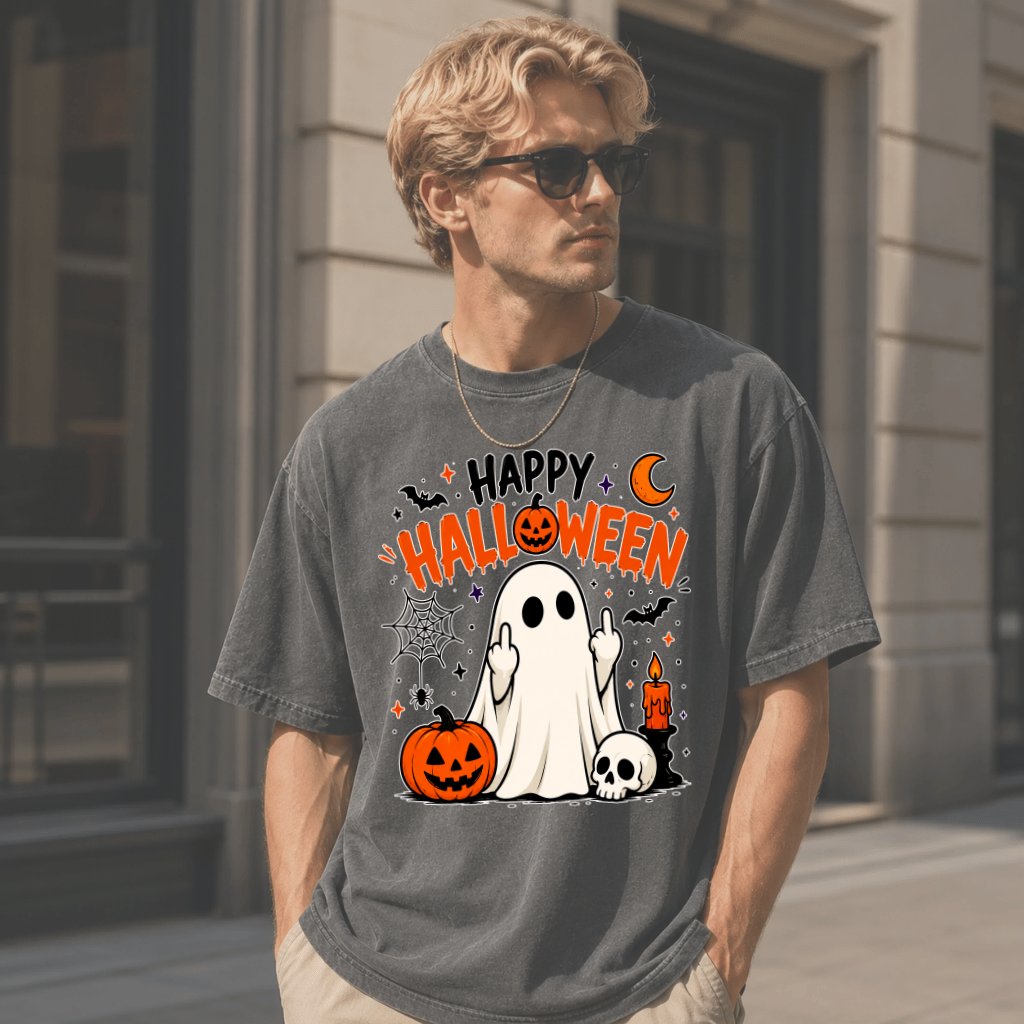 Comfort Colors Figurine-Spooky Halloween Ghost Shirt| Funny Halloween Gift for Him & Her - back view