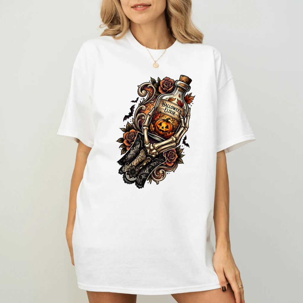 Witchy Potion Halloween T-shirt for women| Gothic Halloween Gift for Her - back view