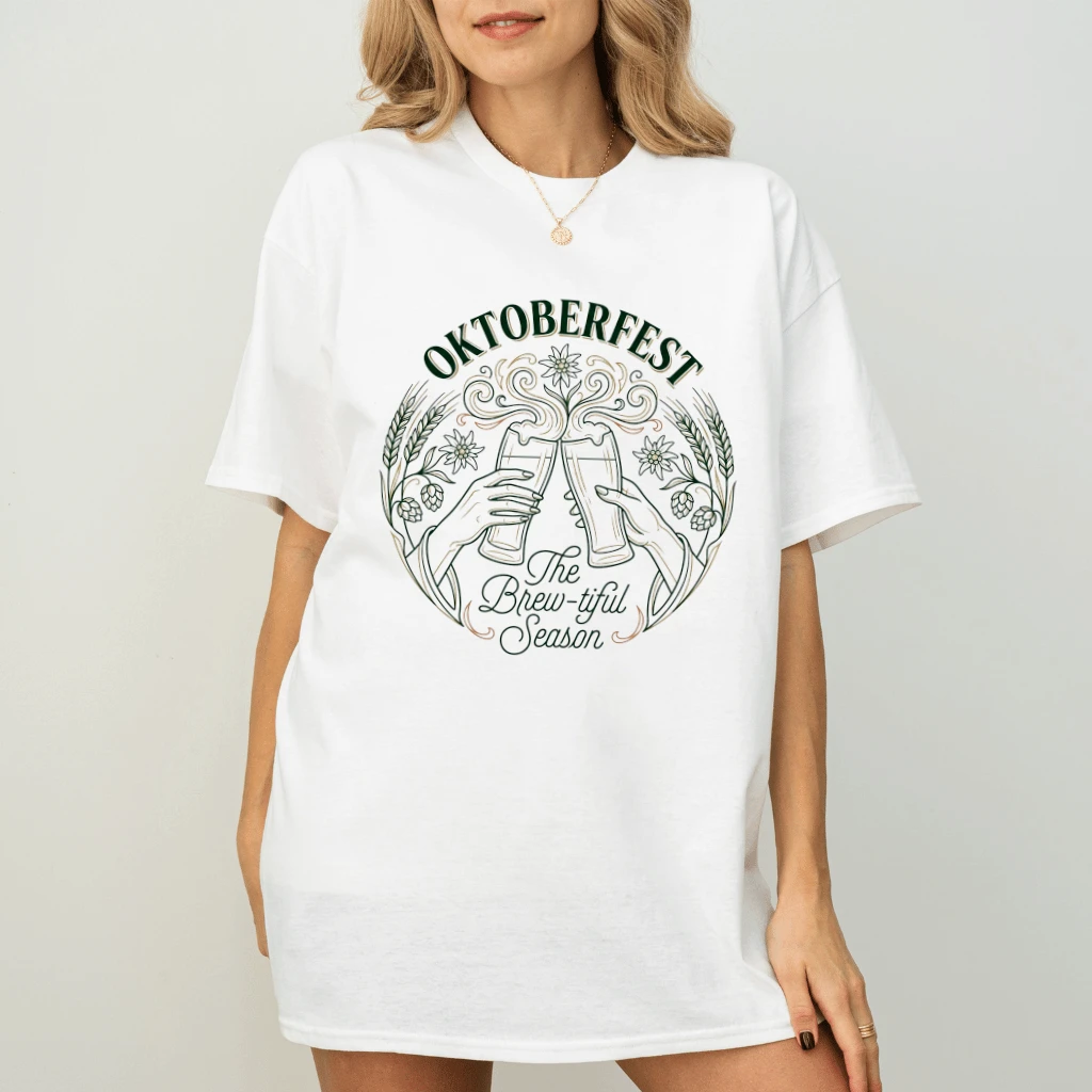 Oktoberfest The Brew-tiful Season German Beer T-shirt | Funny Oktoberfest Gift for Beer Lovers - back view