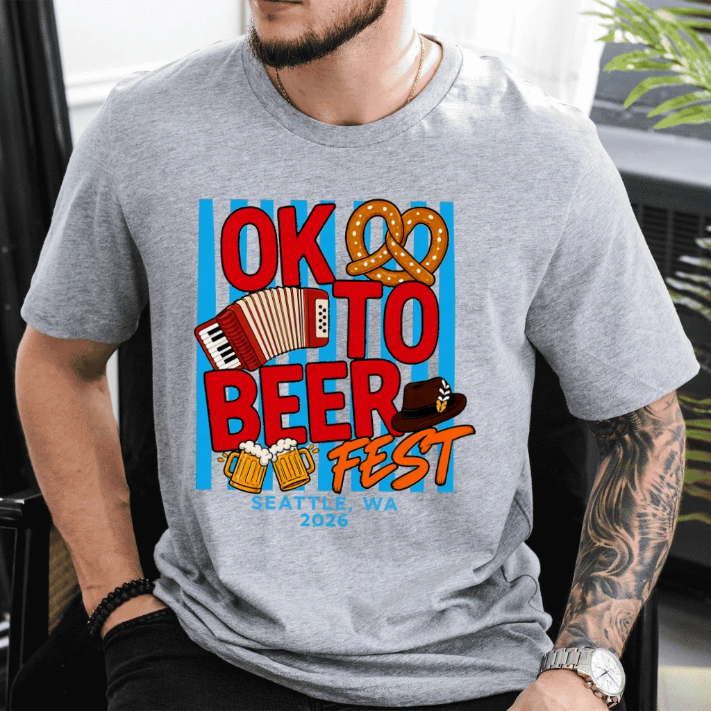 Ok To Beer Fest Funny Oktoberfest 2026 T-shirt | Ideal Gift for Beer Drinking Lovers - detail view