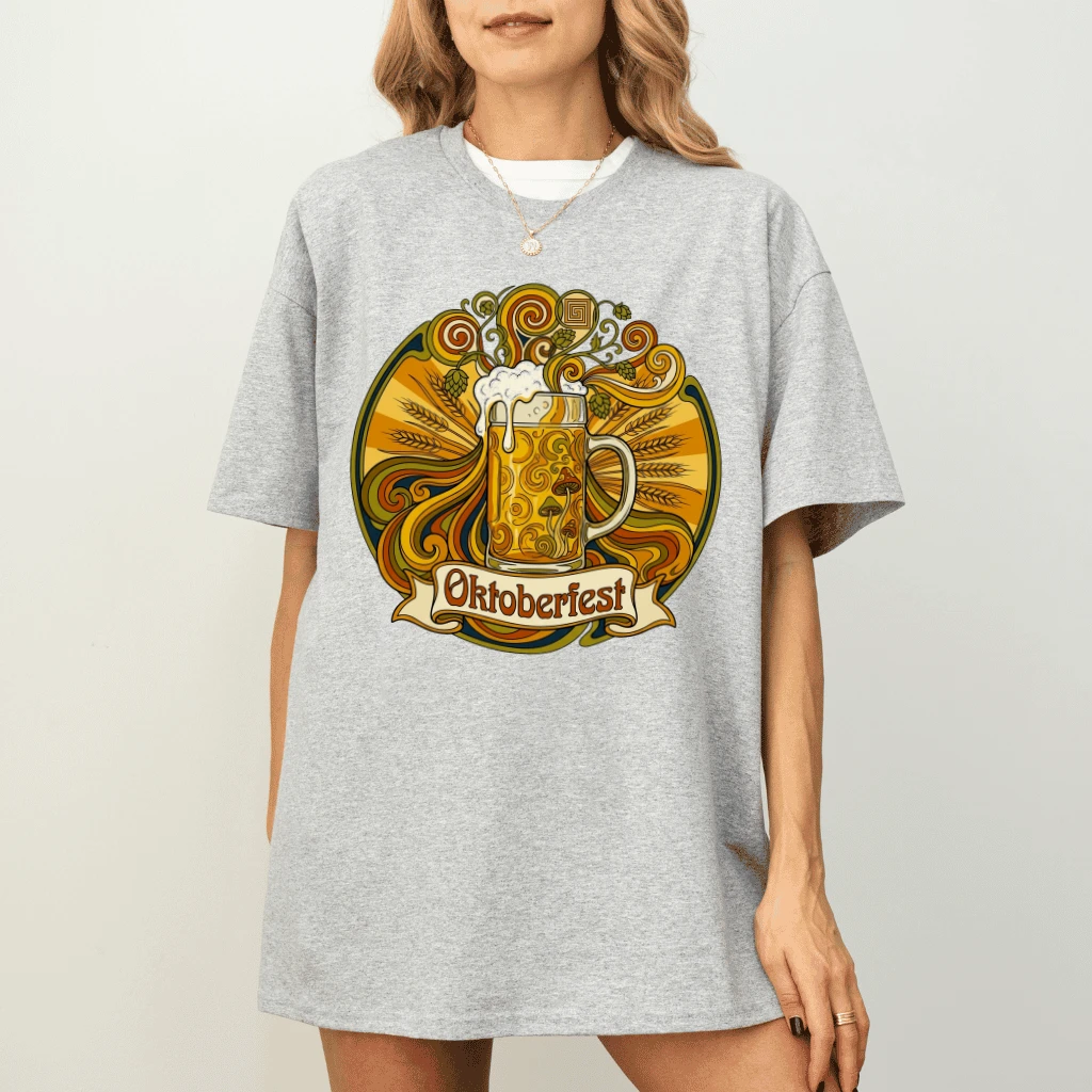 Vintage Oktoberfest German Beer Lover T-shirt| Funny Oktoberfest Gift for German Drinking Festival - detail view