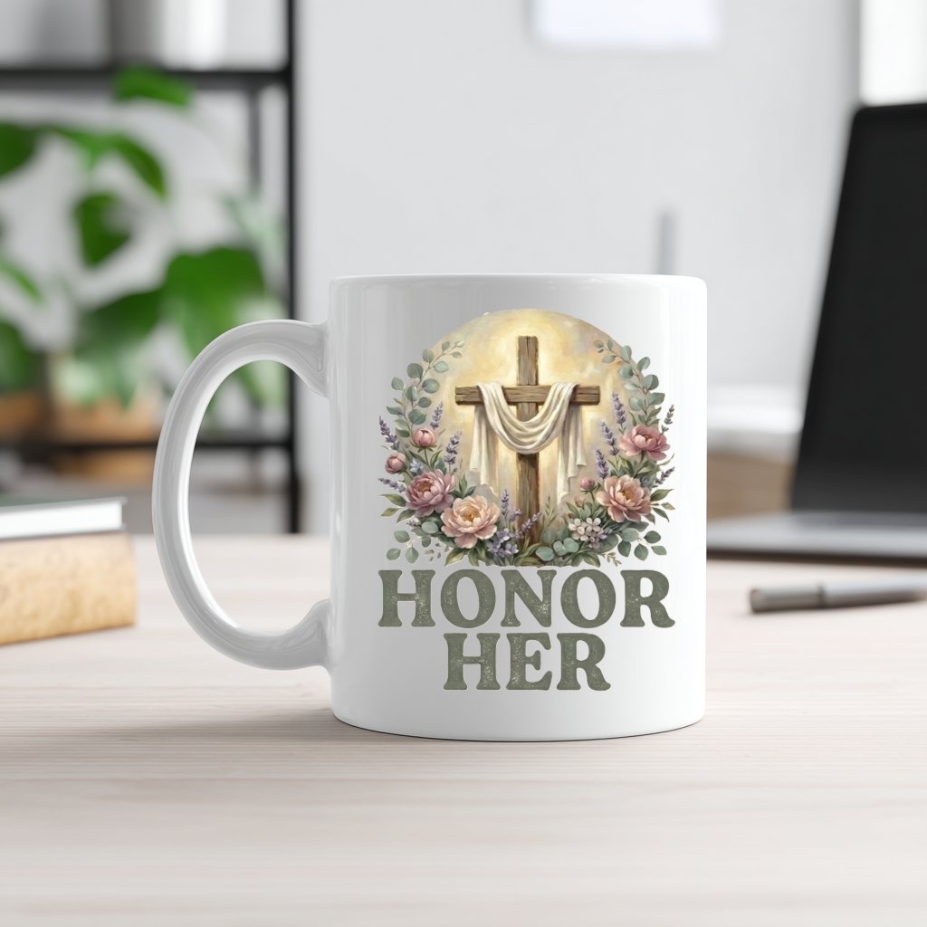 Honor Her Proverbs 31:31 Coffee Mug – Christian Gift for Mom, Mama - front view