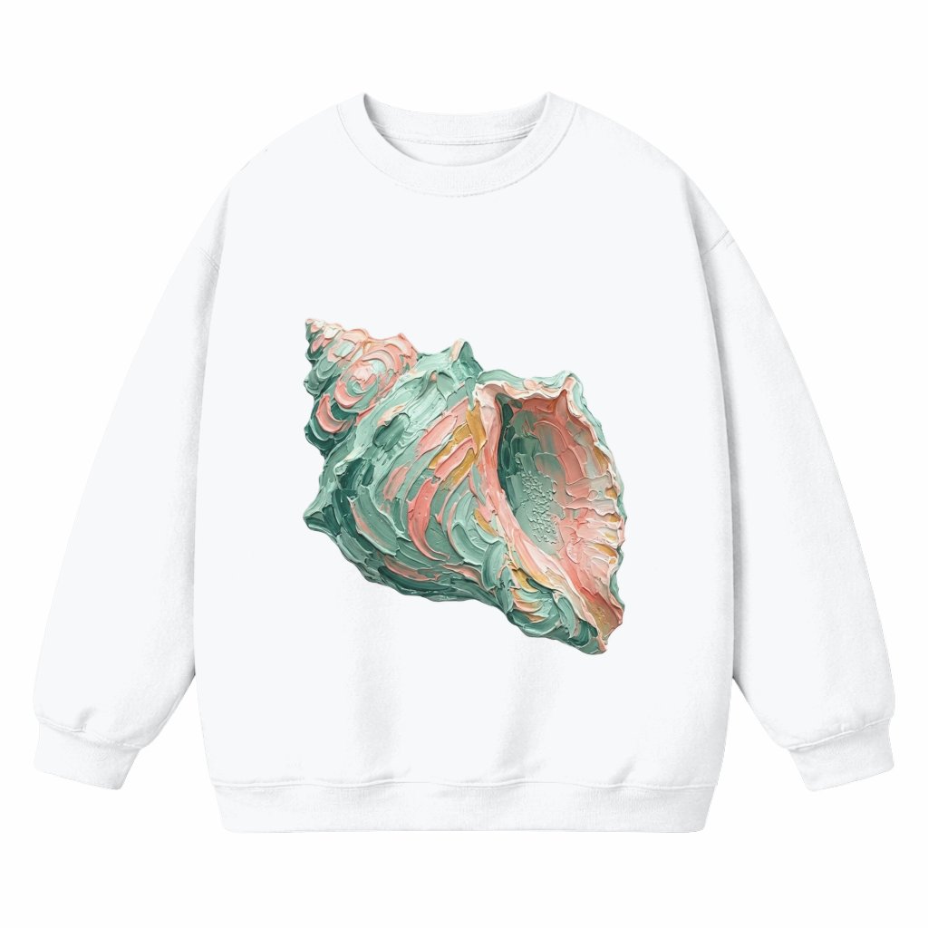 Coastal Lighthouse Printed Sweatshirt – Visual Oil Paint Effect Gift - front view