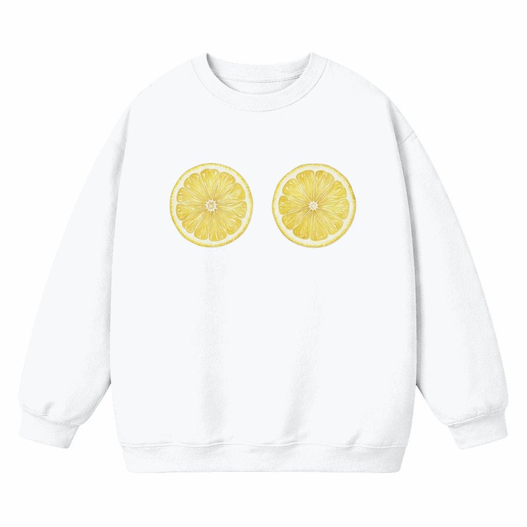 Funny Lemon Slices Sweatshirt - Humorous Summer Fruit Pullover - front view