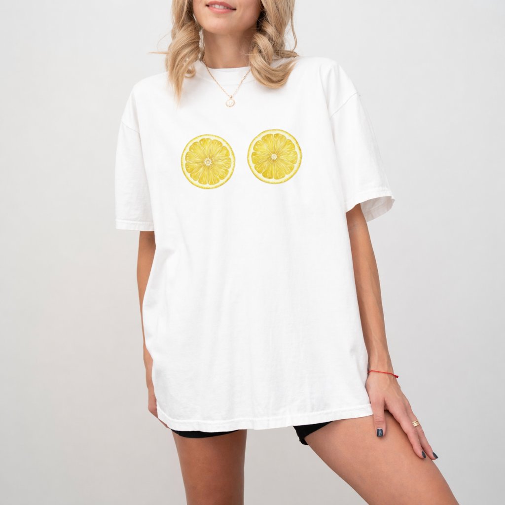 Comfort Colors Funny Lemon Shirt - Premium Soft Citrus Fruit Tee - back view