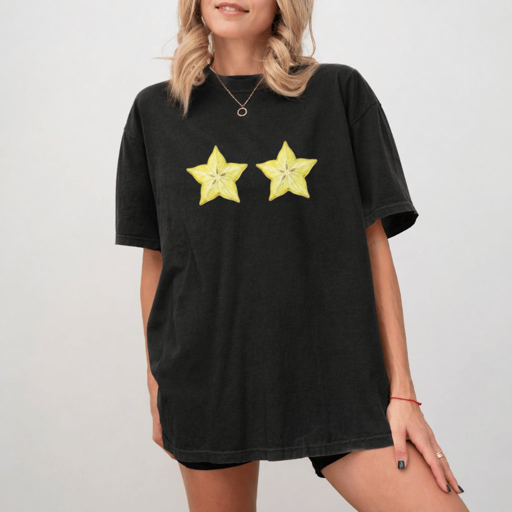 Comfort Colors Funny Starfruit Shirt - Premium Soft Exotic Fruit Tee - detail view