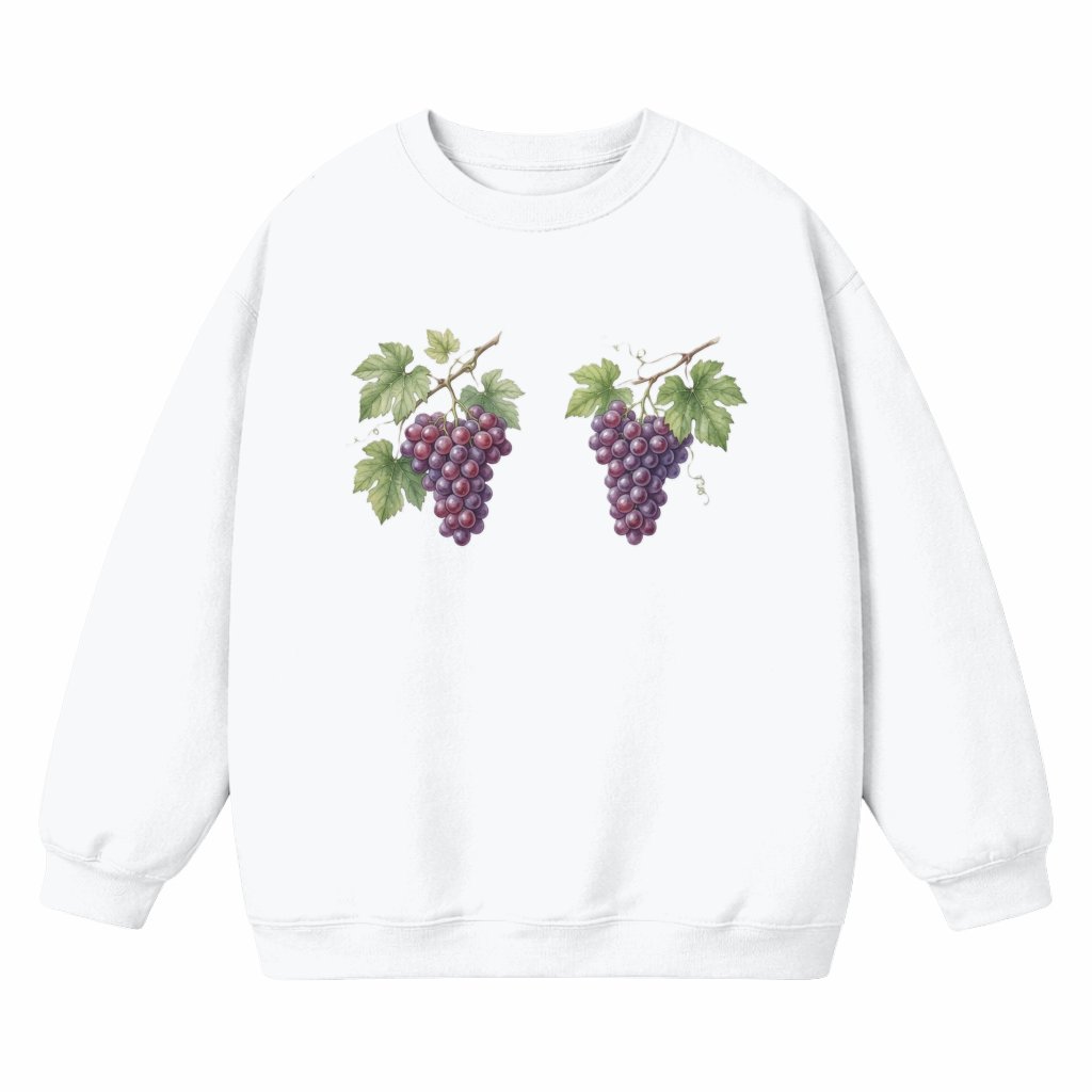 Funny Grape Bunches Sweatshirt - Humorous Vineyard Fruit Pullover - front view