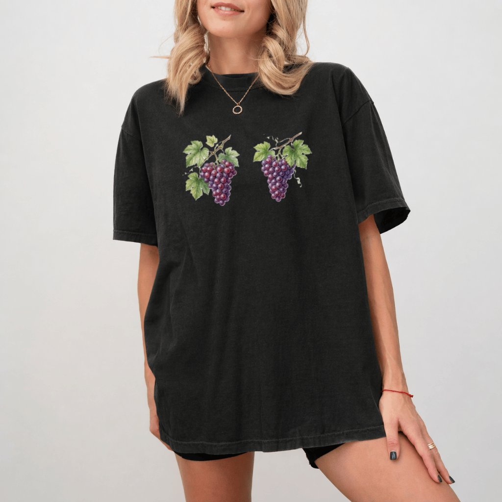 Comfort Colors Funny Grapes Shirt - Premium Soft Summer Fruit Tee - back view