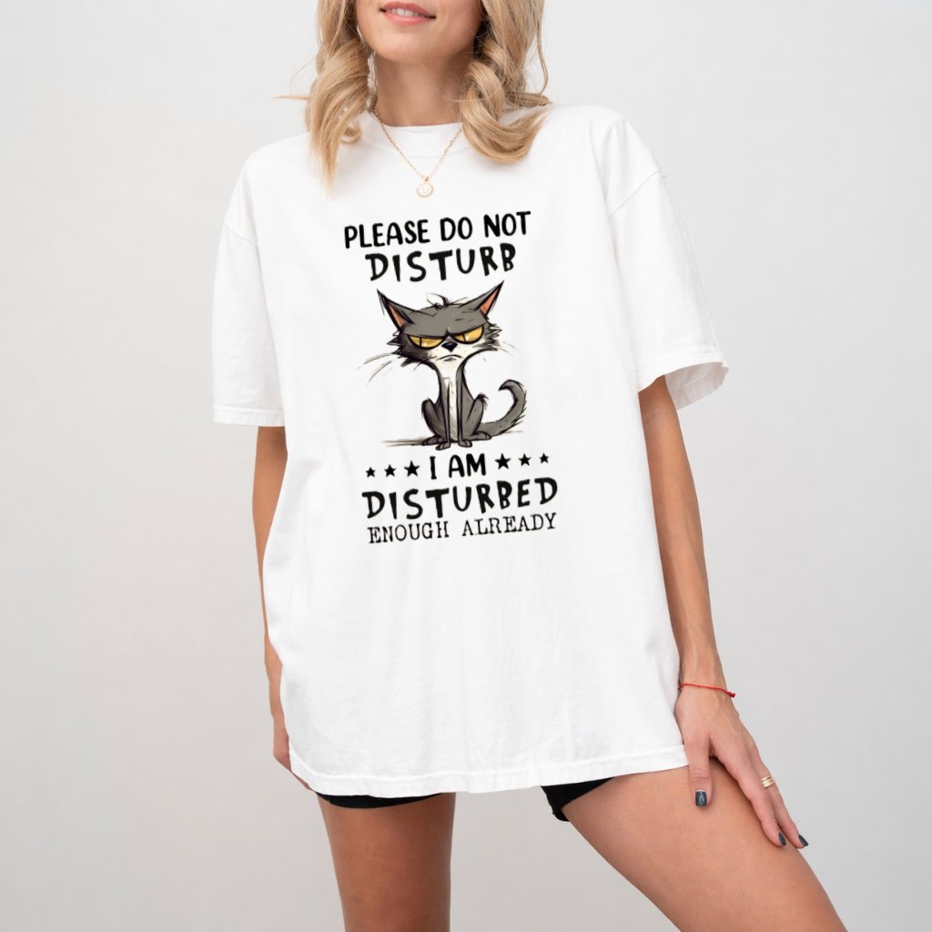 Comfort Colors Grumpy Cat Disturb Shirt - Premium Soft Funny Antisocial Tee - back view