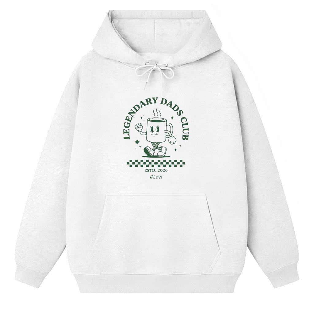 Legendary Dads Club Coffee Mug Vintage Funny Dad Shirt – ESTD 2026 - Hoodie - front view