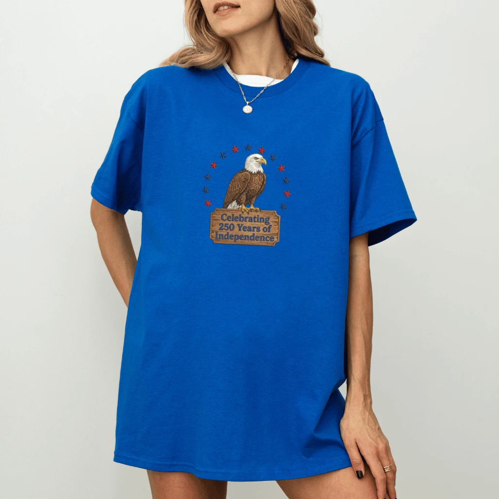Celebrating 250 Years of Independence US Bald Eagle T-Shirt - back view