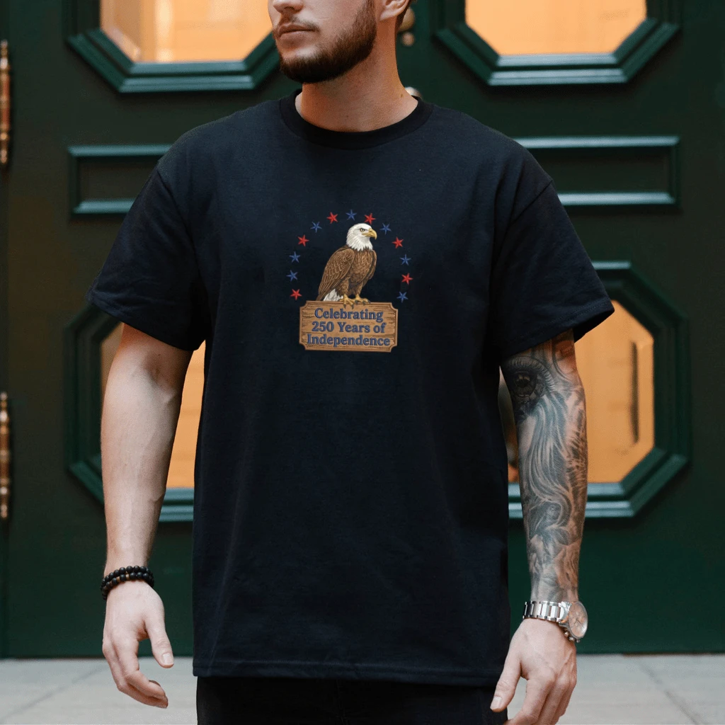 Celebrating 250 Years of Independence US Bald Eagle T-Shirt - detail view