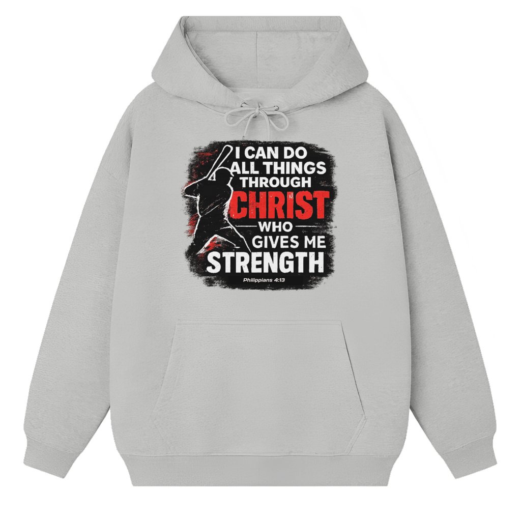 I Can Do All Things Philippians 4:13 Hoodie – Christian Sports Gift for Athlete - front view