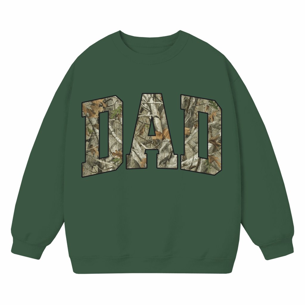 Mom & Dad Est 2026 Sweatshirt – Pregnancy Reveal Gift for Future Parents Hunting Camo Matching - front view