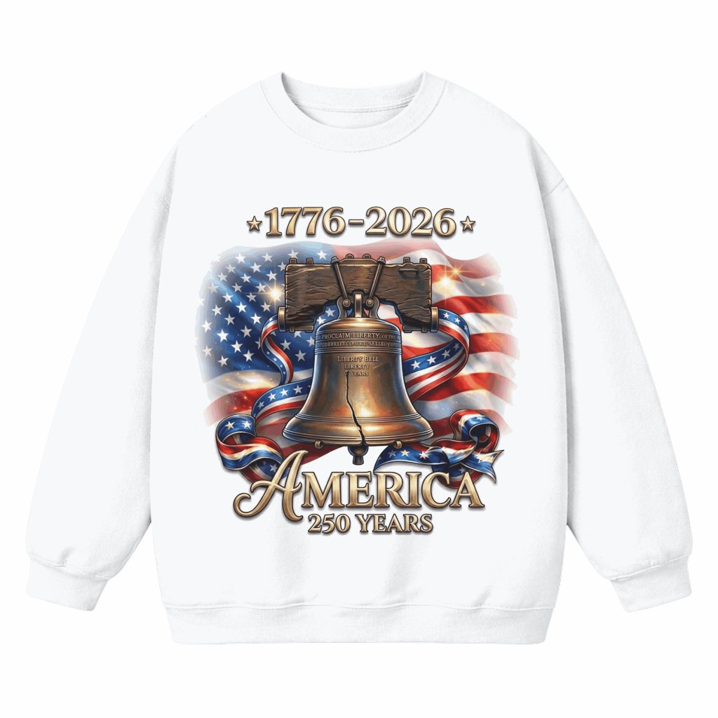 Patriotic Eagle Sweatshirt – USA 250th Anniversary Gift for Men Women Vintage Americana - front view