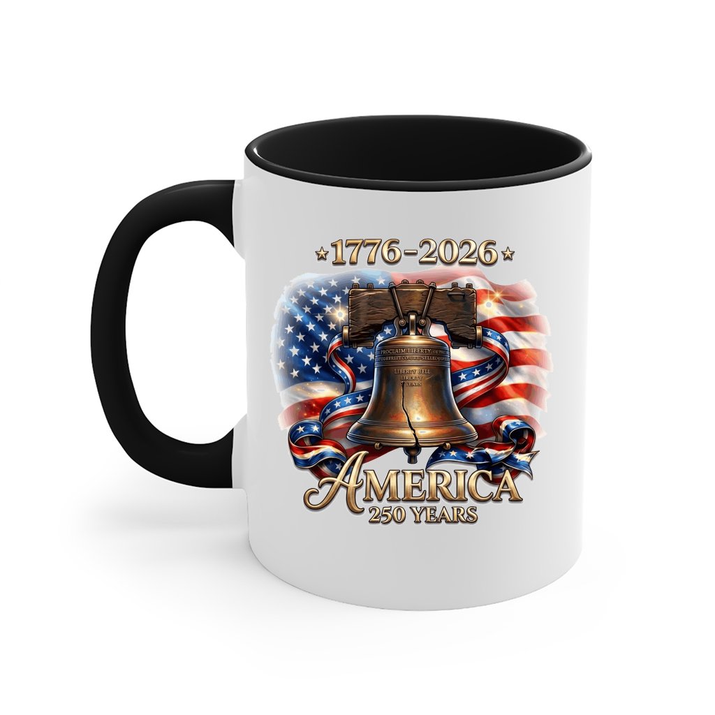 USA 250th Anniversary Eagle Accent Mug – Patriotic Gift for Men Women Vintage Americana - front view