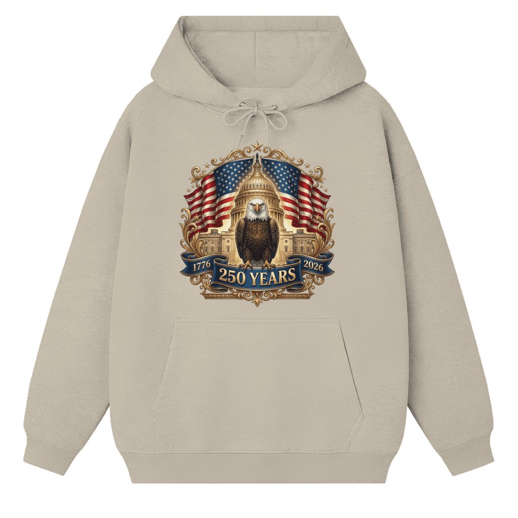 Patriotic Eagle Hoodie – Independence Day American Pride Gift - front view