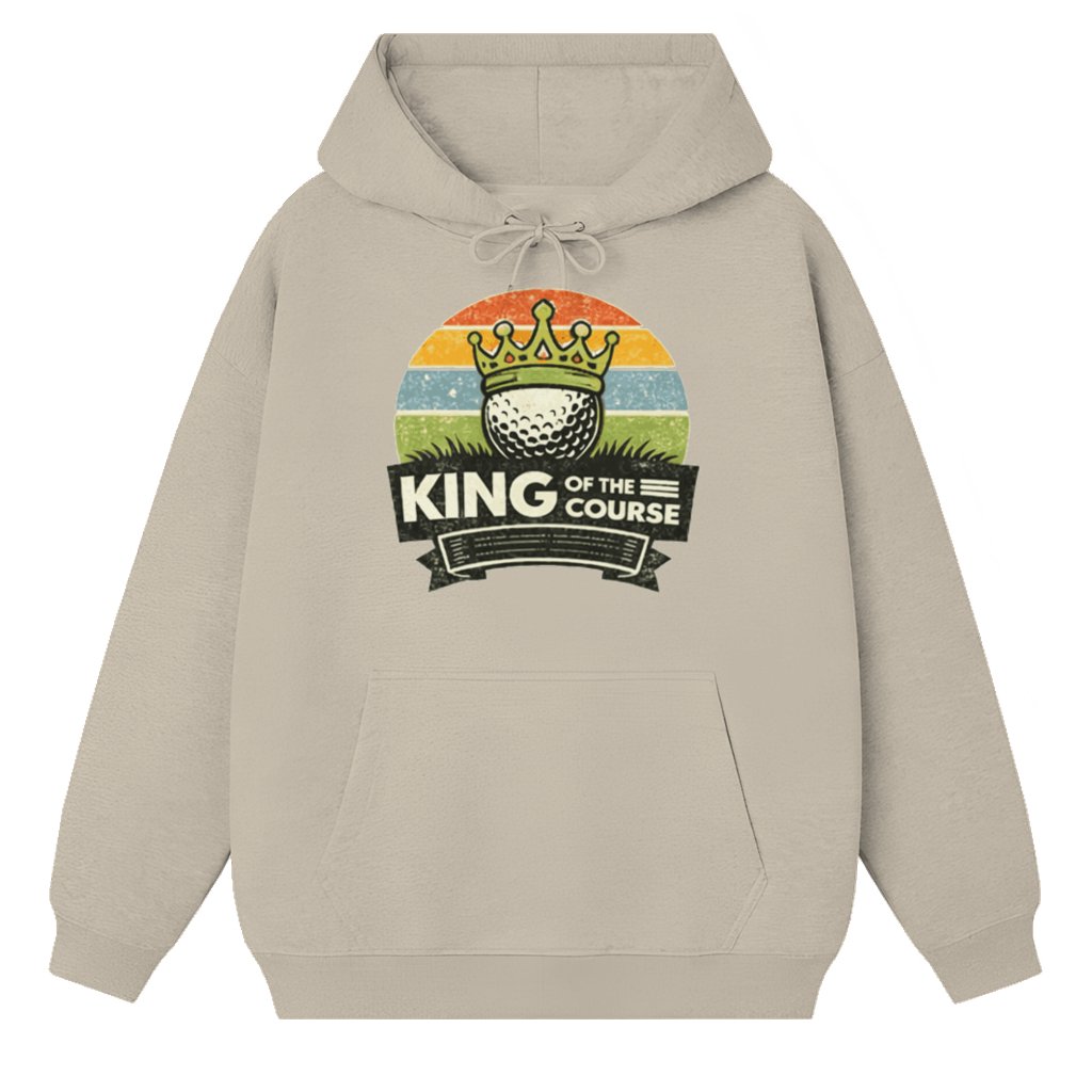 King of the Course Golf Dad Retro Graphic, Funny Golf Father Gift, Vintage Golf King Design - Hoodie - front view