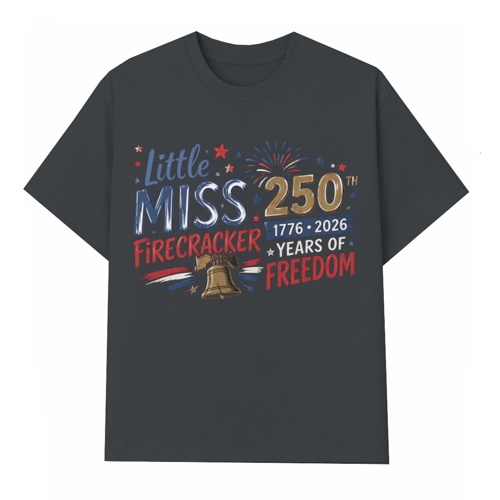 Retro Little Miss Firecracker Shirt – Independence Day 1776–2026 Men Or Women Patriotic Tee - front view