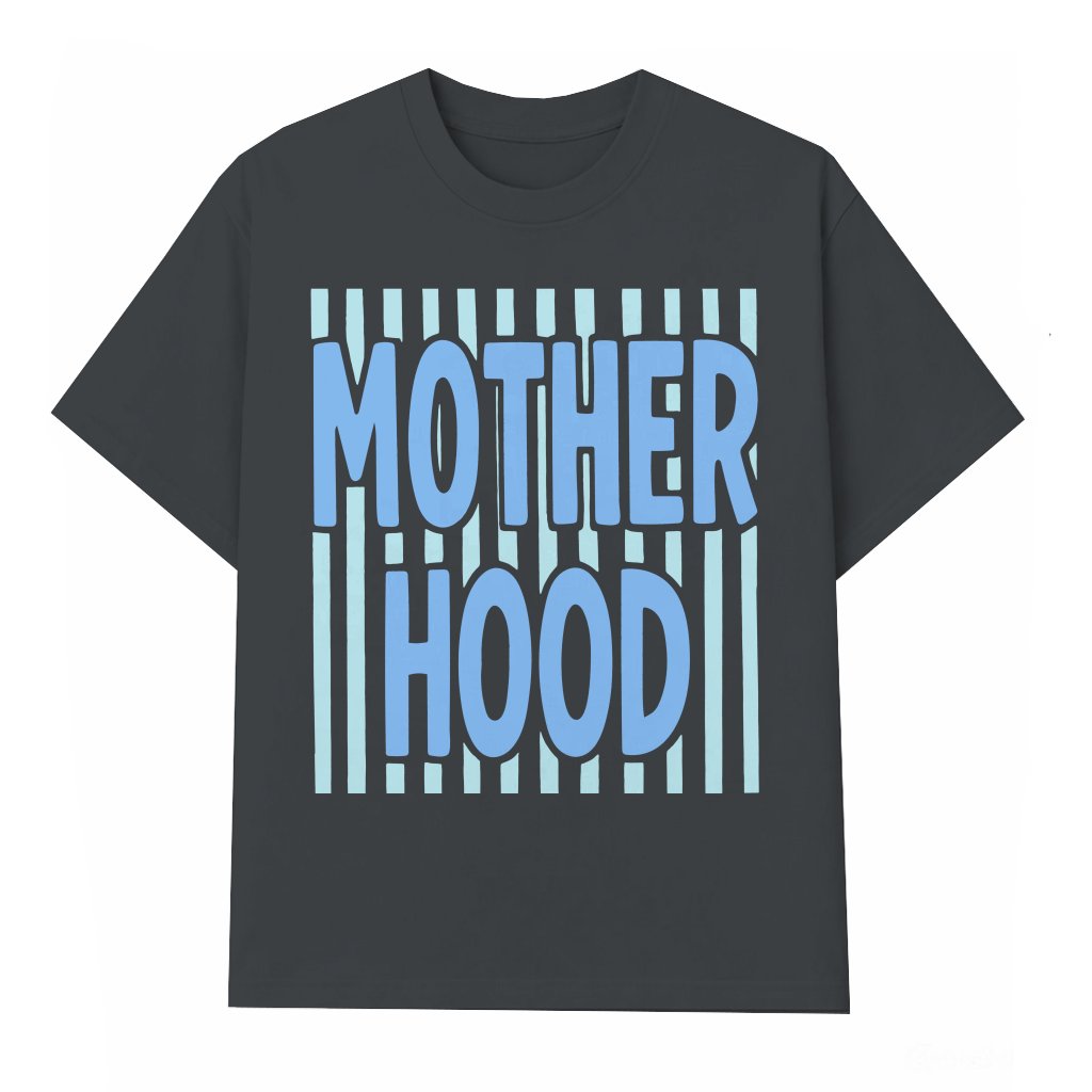 Motherhood and Striped Preppy Mama Mother Day Shirt Gift Mom of Girls - T-shirt - front view