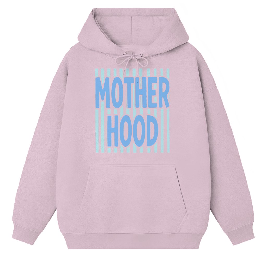 Motherhood and Striped Preppy Mama Mother Day Shirt Gift Mom of Girls - Hoodie - front view