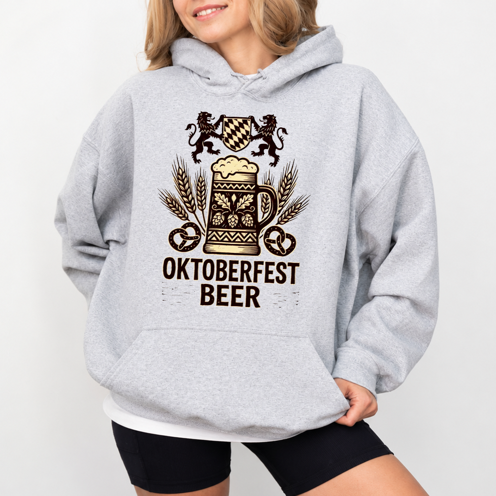 Vintage German Oktoberfest Beer Hoodie| Funny German Festival Gift for Beer Lovers - back view