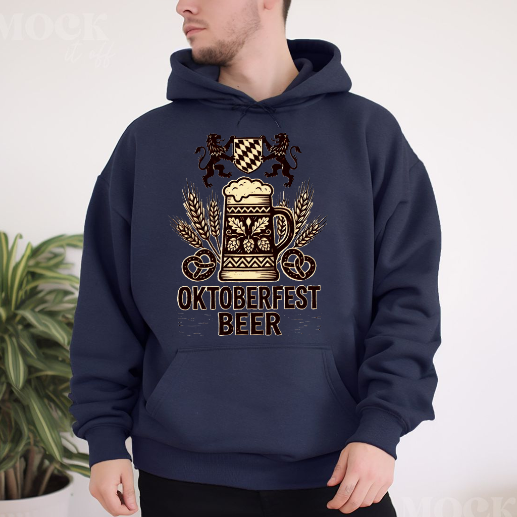 Vintage German Oktoberfest Beer Hoodie| Funny German Festival Gift for Beer Lovers - detail view
