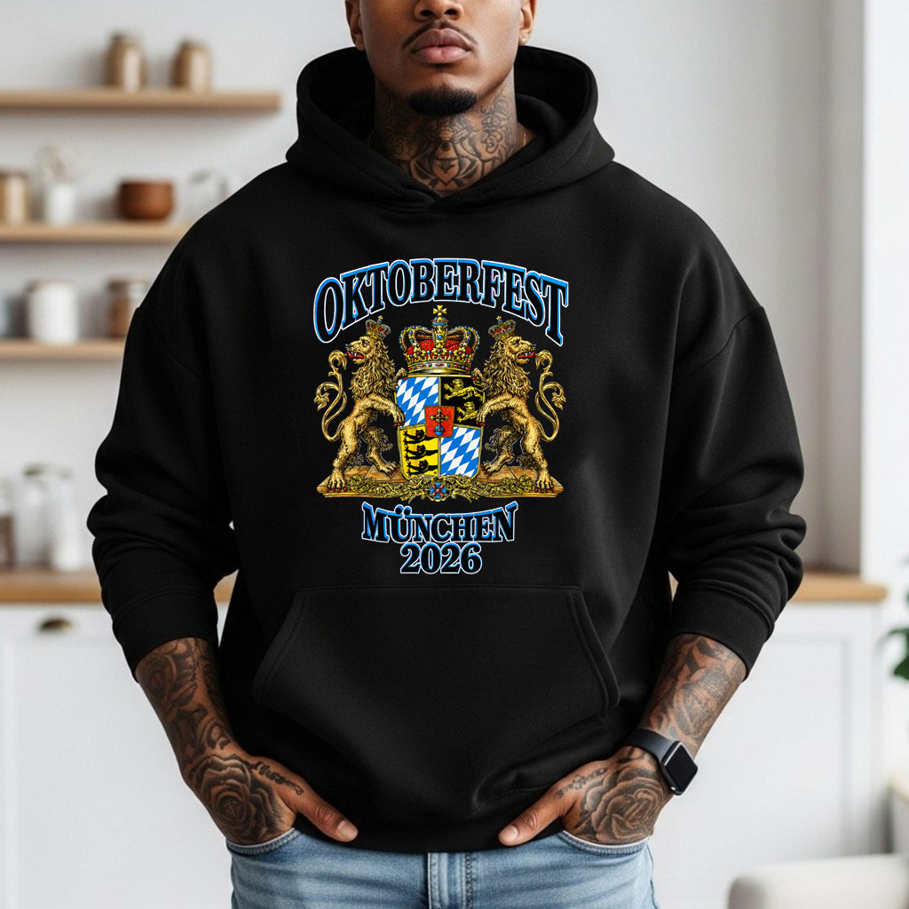 Vintage Oktoberfest Munchen 2026 German Beer Hoodie| Ideal Gift for Beer Lovers - detail view