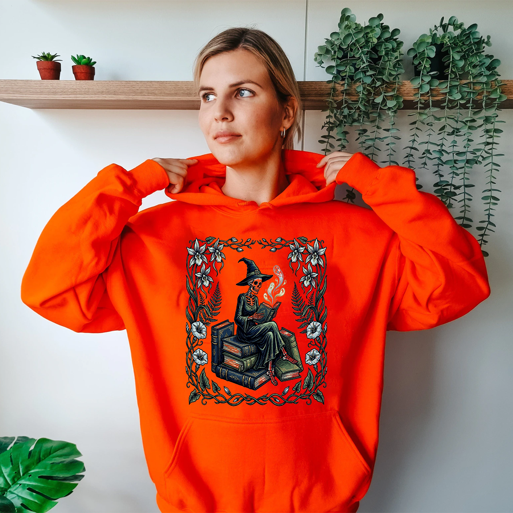 The Reader Bookish Funny Spooky Ghost Hoodie| Spooky Halloween Gift for Bookish Lovers - back view