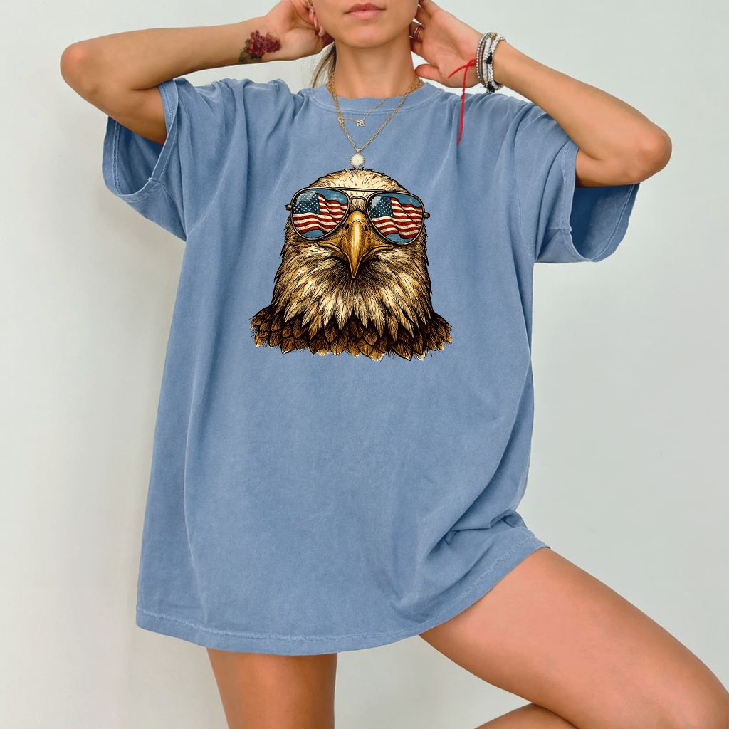 Vintage 4th of July American Eagle 2026 T-shirt - Funny Eagle Patriotic Gift for men & women - detail view