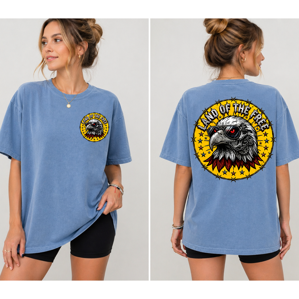 Comfort Colors Eagle Land Of The Free Shirt - USA Independence Day Gift for men & women - back view